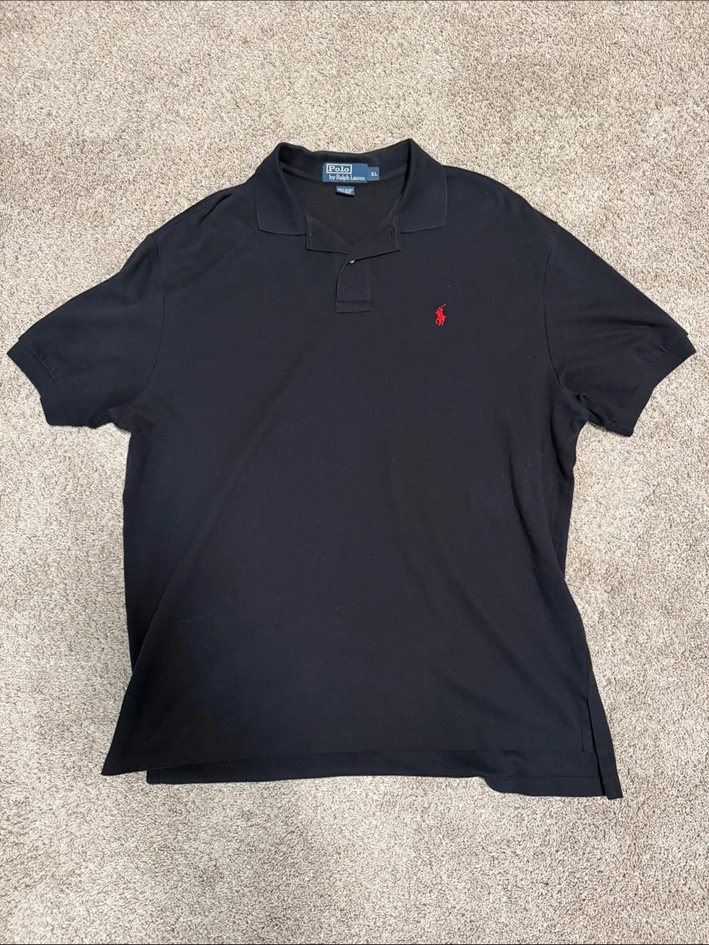 Polo by Ralph Lauren Black Short-Sleeve Polo with Red Pony
